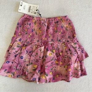 Zara Pink Floral Mini Skirt